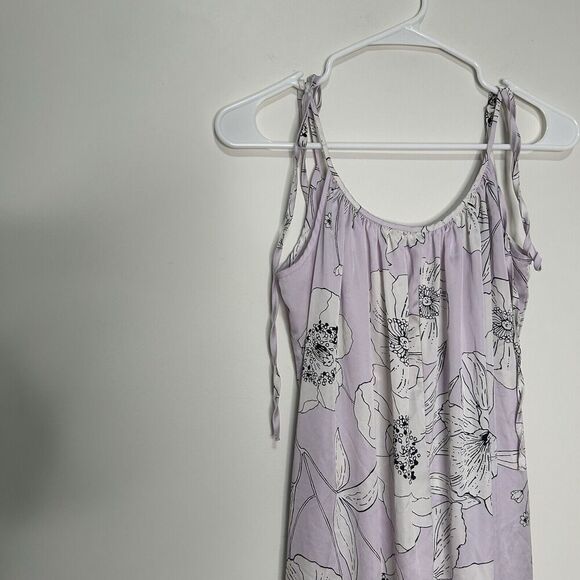Victoria's Secret Womens Small One Piece Jumpsuit Purple Floral Satin Tie Straps - Picture 2 of 10